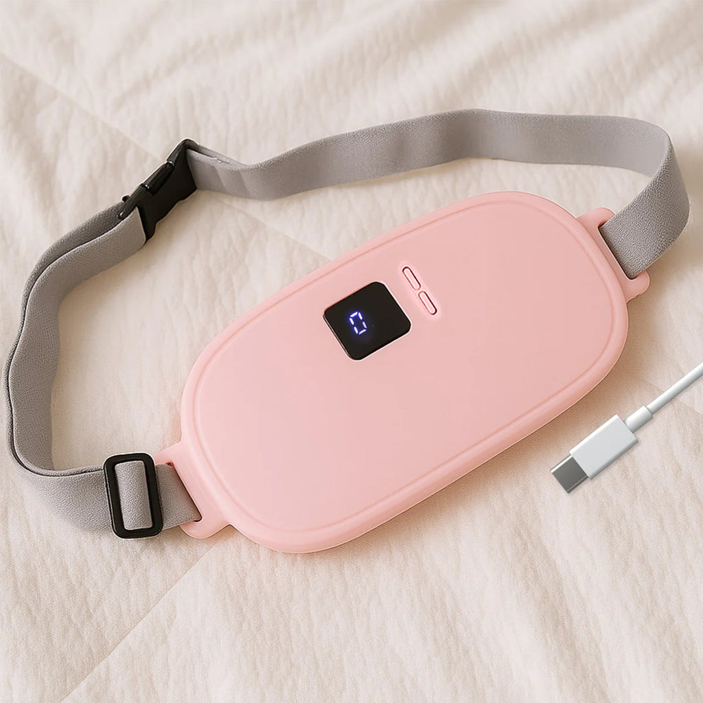 Rechargeable Smart Warm Palace Belt With Heating and vibrating Relieve Period Cramp Pain Menstrual Waist Belt for Cramp Period Care, Period Massager (1 Pc)